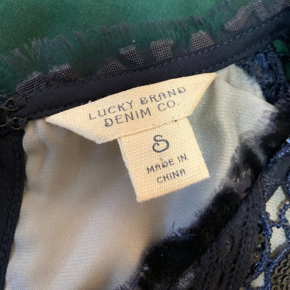 LUCKY BRAND dark blue velvet and sequin sheath - Picture 6 of 7